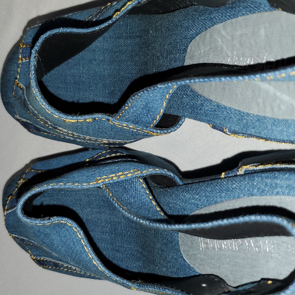 Jeffrey Campbell NWOT Blue Denim Jeans Platform Disco Heels Size 9.5 - Picture 13 of 13